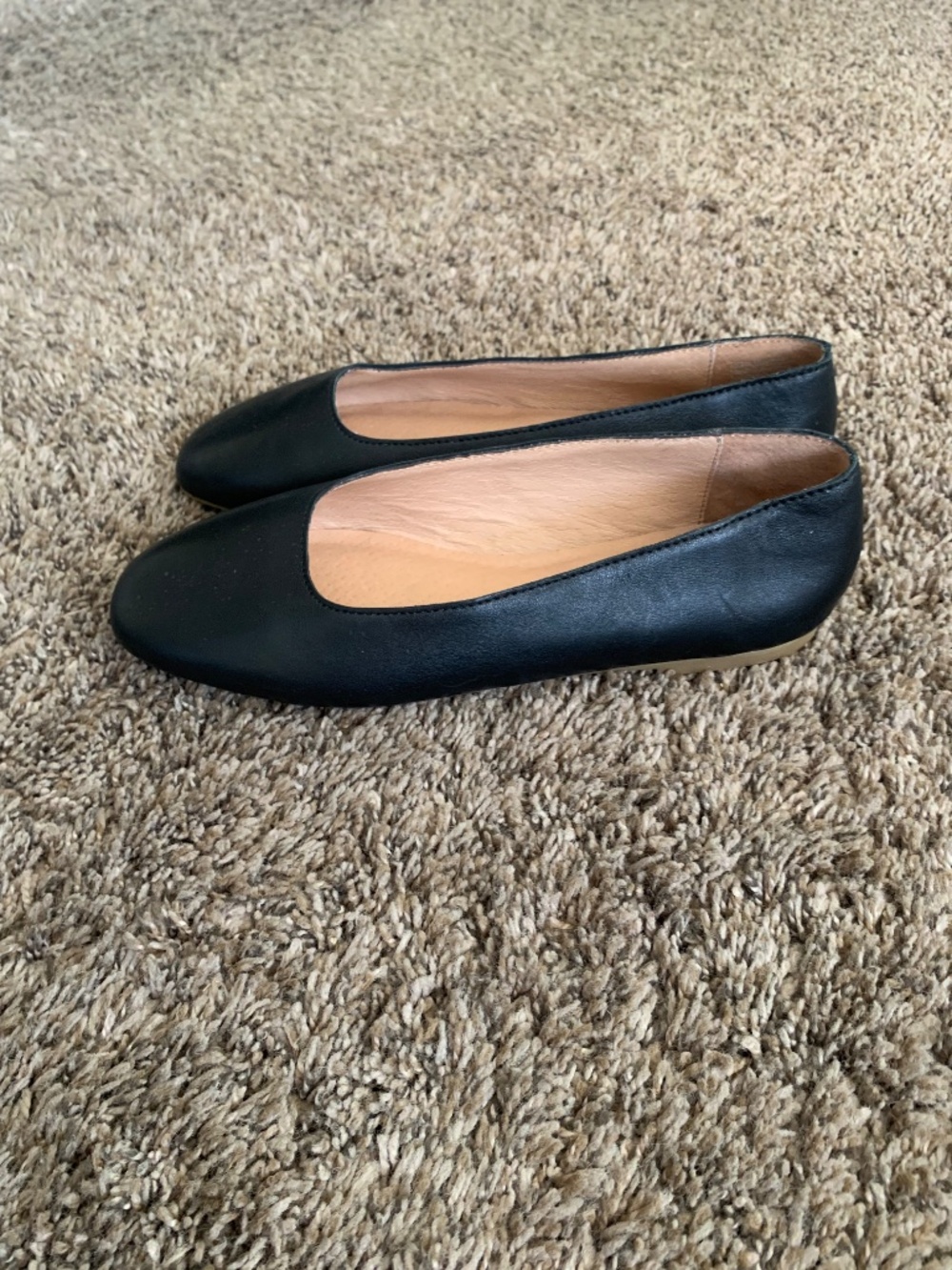 Madewell Black Cory Ballet Flats 7.5 Leather Classic Casual Career Shoes - Picture 5 of 12